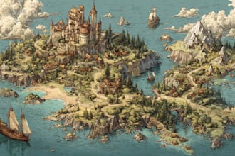 do fantasy map illustration for map