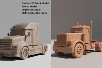 do 3d truck model car parts 3d kits model 3d parts, body and collectible models