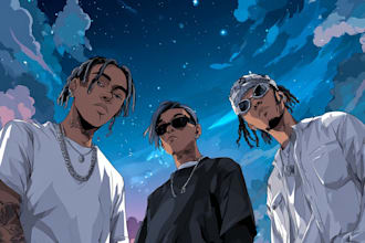 draw unique anime or cartoon album cover art