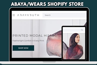 design abaya website, abaya store, shopify store, clothing store, islamic wears