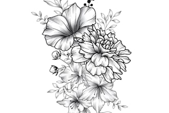 create a beautiful flower tattoo design
