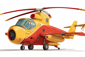 draw helicopter , airplane , aircraft , into a vector
