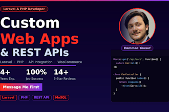 build a custom PHP web app or laravel rest API