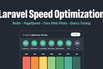 optimize laravel website speed, pagespeed score and core web vitals performance