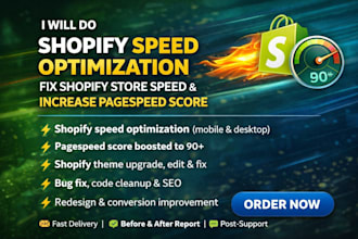 do shopify speed optimization, fix shopify store speed and increase pagespeed