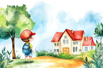 illustrate watercolor children book illustration