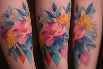 custom a watercolor tattoo design