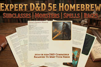 design custom dnd 5e monsters, spells, and magic items