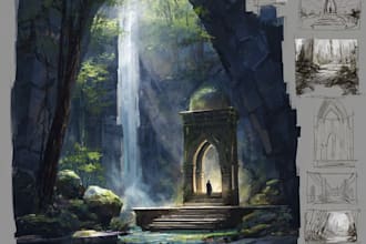 create environment concept art and illustration