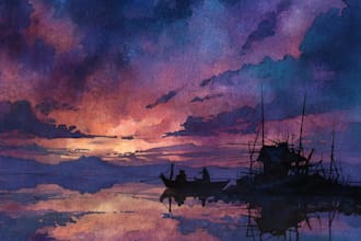 paint a colorful portrait in watercolor