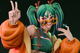 create best looking 3d character model for you