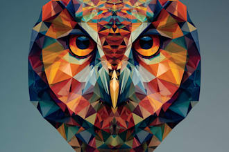 design awesome geometric low poly illustration
