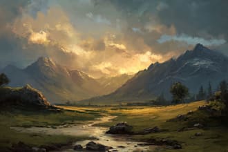 make a landscape digital painting