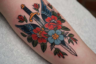 make old school style tattoo design