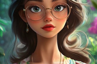 create an cartoon into disney cartoon portrait
