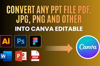 convert any PPT file PDF, jpg, png and other to canva editable
