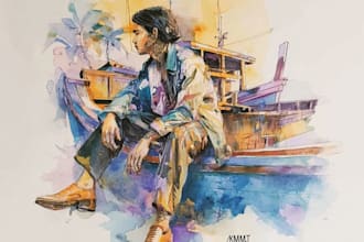 do a hand drawn artistic watercolor art