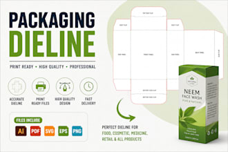 create print ready packaging dieline and box template design
