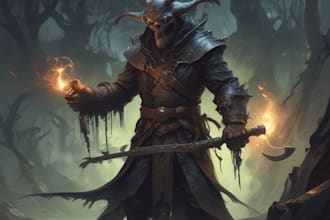 create dark art, horror or skull artworks illustration