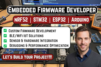develop firmware for nrf52, stm32, esp32, and arduino platforms