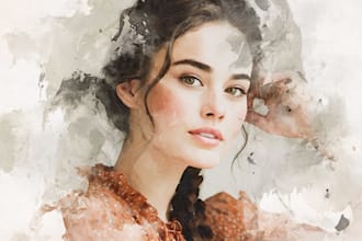 create a gorgeous watercolor portrait for yourself