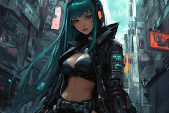 cyberpunk character, original character design