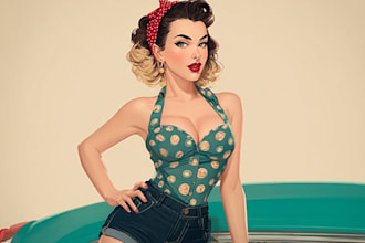 draw sexy, fun, and unique pin up girl art