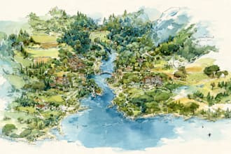 do custom watercolor wedding map