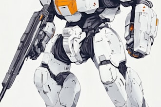 do a cool logo cyberpunk or mecha futuristic