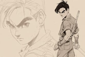 sketch anime art commission
