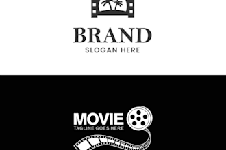 do film, cinema, movie, camera, director, production, reel and studio logo