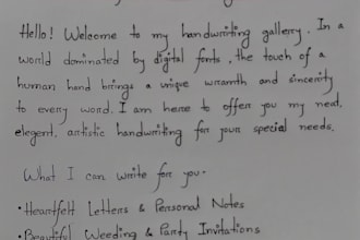 write letters or notes in beautiful handwriting