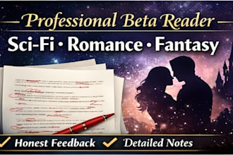 beta read or alpha read science fiction romance fantasy critique manuscript
