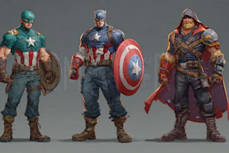 create scifi, fantasy, superhero character design