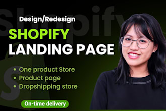 design or redesign shopify landing page one product store