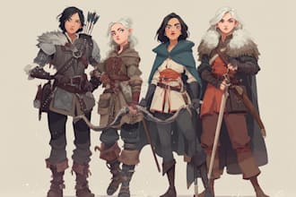 design immersive fantasy party art for rpg