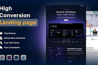 design modern saas website UI, dashboard, or landing page focused on conversions