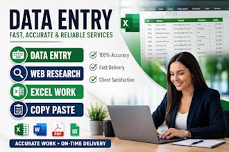 do data entry, web research and excel data entry work accurately