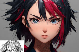 draw anime character an illustration and anime character