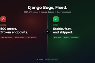 django bugs, rest API errors, and server issues