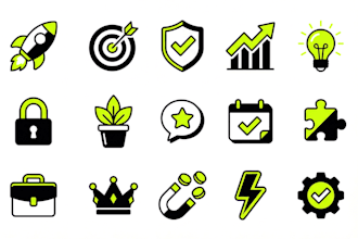 design modern bold custom icon illustrations for your brand