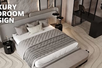 create luxury bedroom 3d interior design