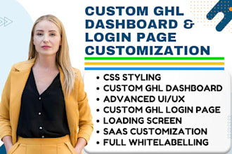 design custom go high level dashboard saas login page css code ghl client portal