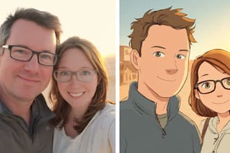 create a cartoon drawing of your picture