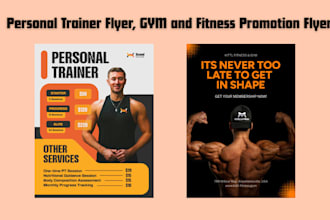 design a personal trainer flyer, gym and fitness promotion flyer