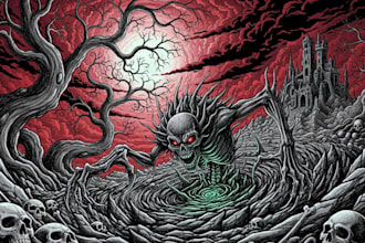 create horror illustration dark art illustration metal artwork