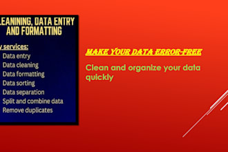 make your data error free and organized