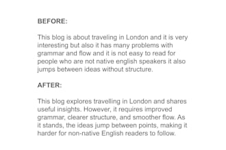 proofread and edit articles, blogs, websites and film and TV scripts