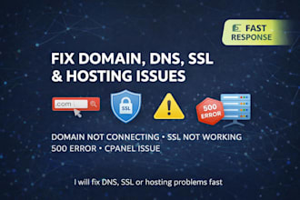 fix domain, dns, SSL and hosting issues fast