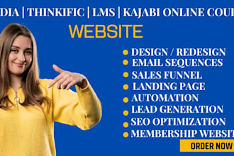 podia online course website thinkific kajabi samcart sales page membership setup